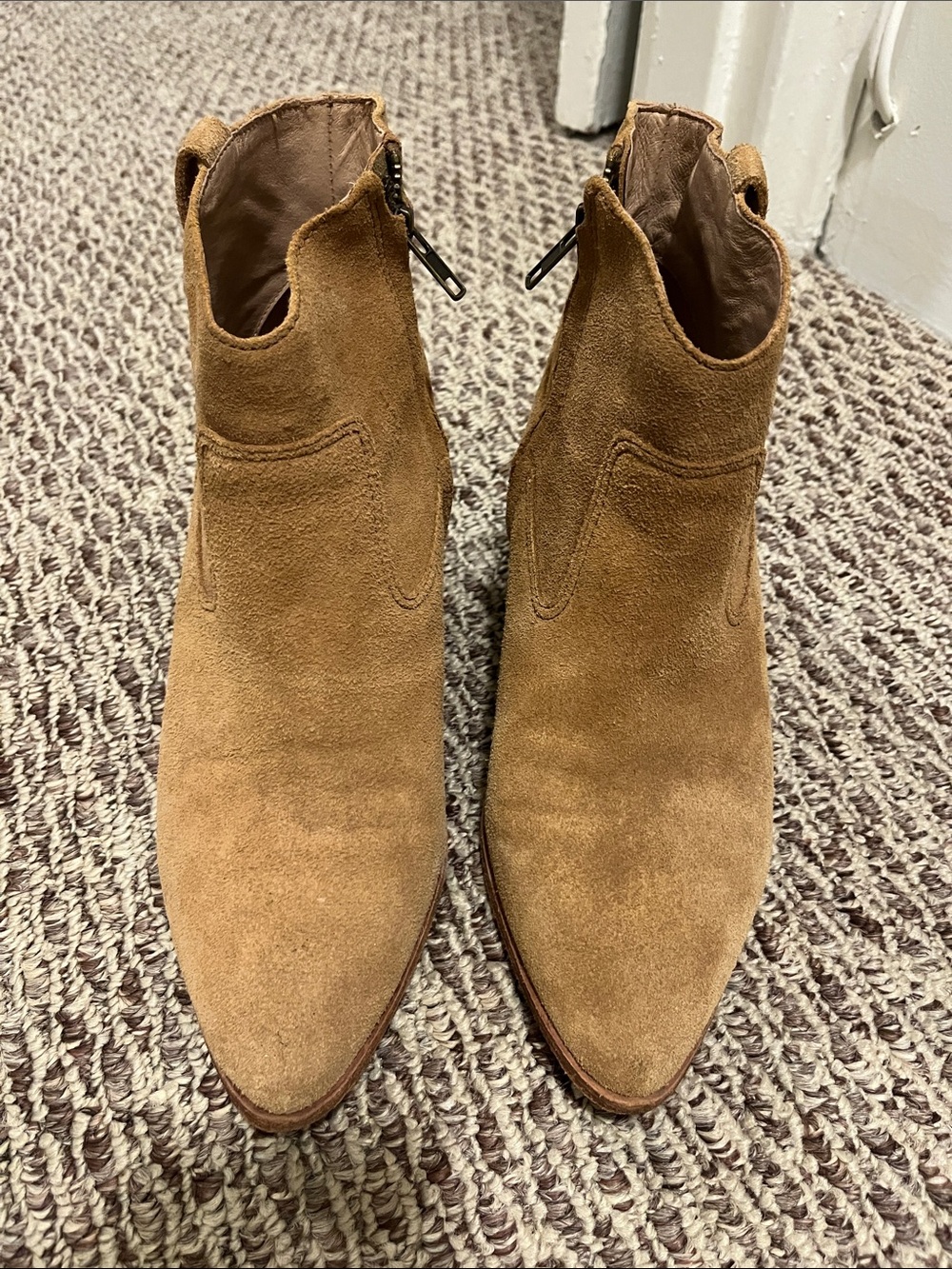 Madewell Women's Suede Ankle Booties - Tan